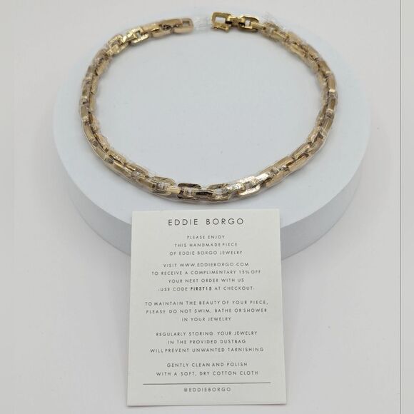 Eddie Borgo 12K Yellow Gold Plated Handmade Supra Link Vermeil Necklace‎ … - Picture 4 of 8